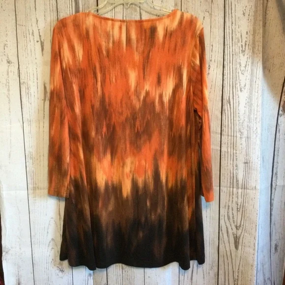 Linea by Louis Dell’Olio Oversized Baggy Orange Shades Longer Top Size Large - Picture 5 of 5